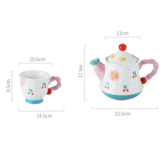 Porcelain Teapot & Cup Set 2 Pcs